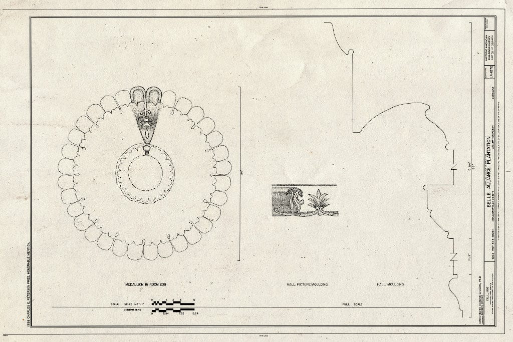 Blueprint HABS LA,4-DONA.V,1- (Sheet 35 of 38) - Belle Alliance Plantation, 7244 Highway 308 South, Donaldsonville, Ascension Parish, LA