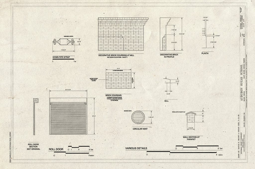 Blueprint HABS LA,17-BATRO,19- (Sheet 16 of 17) - Audubon Sugar School, South Stadium Drive, Baton Rouge, East Baton Rouge Parish, LA