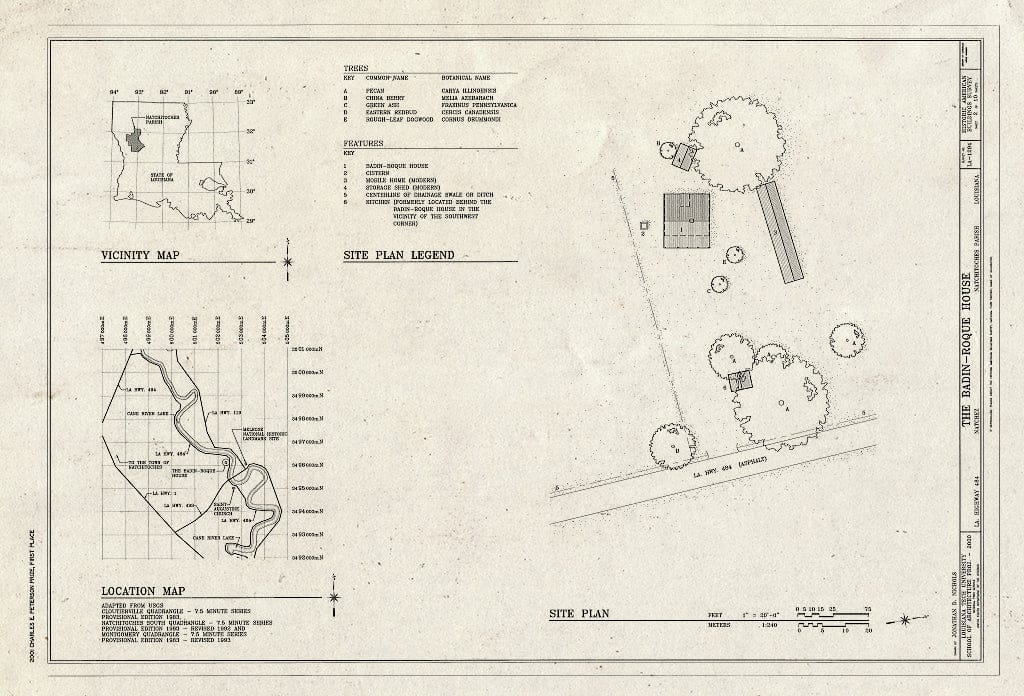 Blueprint HABS LA-1294 (Sheet 2 of 10) - Badin-Roque House, State Highway 484, Natchez, Natchitoches Parish, LA