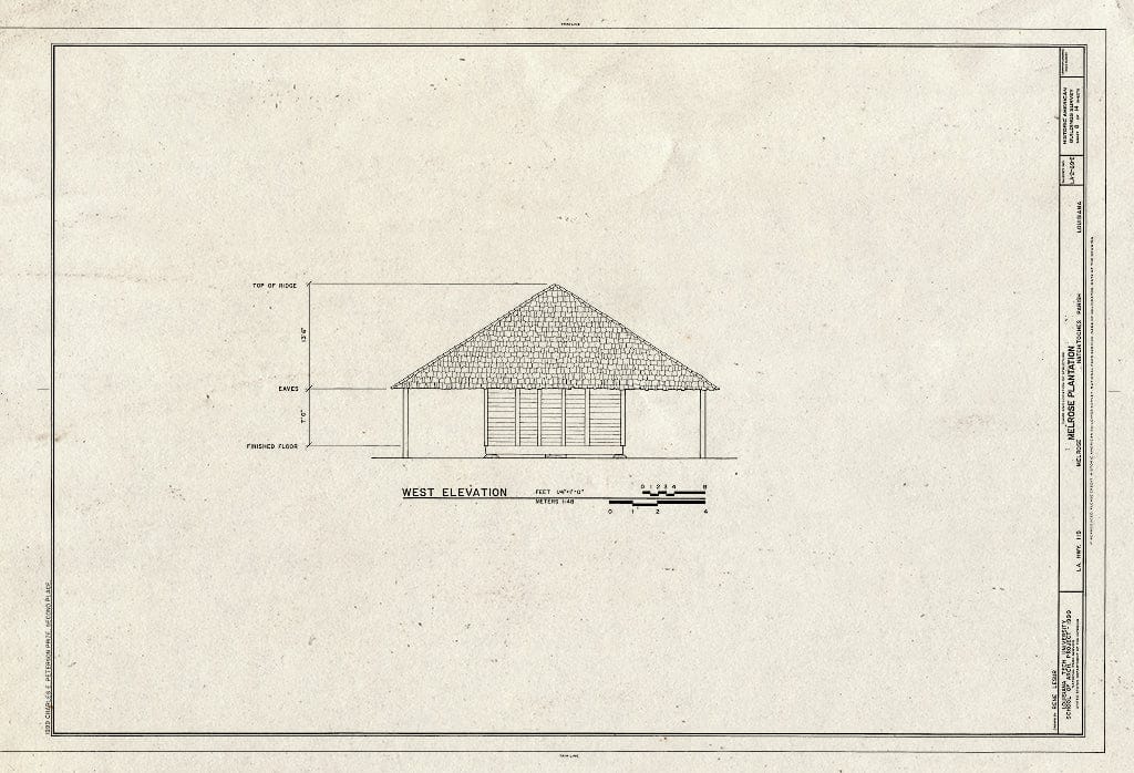 Blueprint HABS LA,35-MELRO,1E- (Sheet 8 of 14) - Melrose Plantation, Creole Barn, State Highway 119, Melrose, Natchitoches Parish, LA