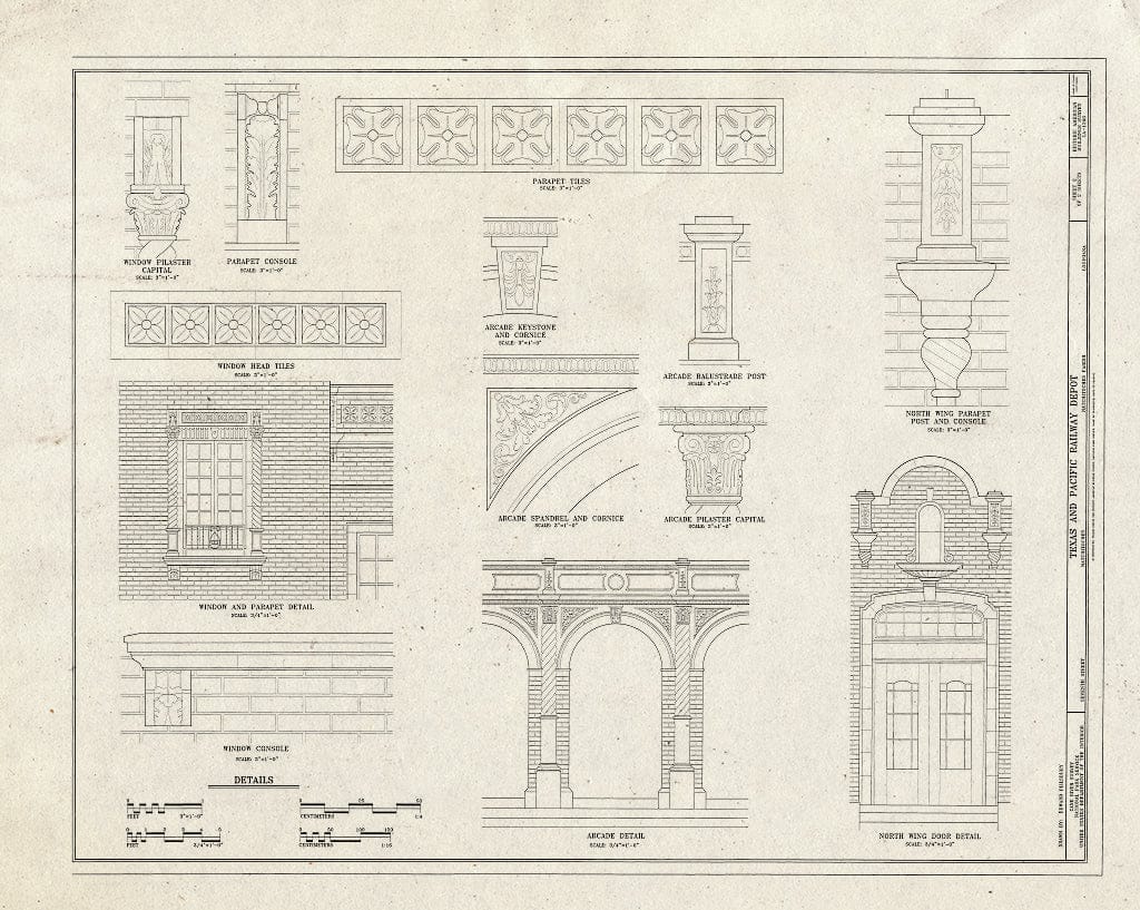 Blueprint HABS LA-1296 (Sheet 2 of 2) - Texas & Pacific Railway Depot, Seventh Street, Natchitoches, Natchitoches Parish, LA
