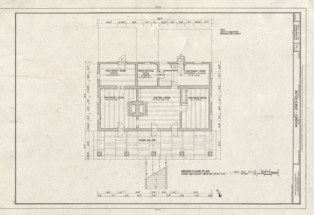 Blueprint HABS LA-1298 (Sheet 1 of 8) - Roubieu-Jones House, 374 Louisiana State Highway 484, Natchez, Natchitoches Parish, LA