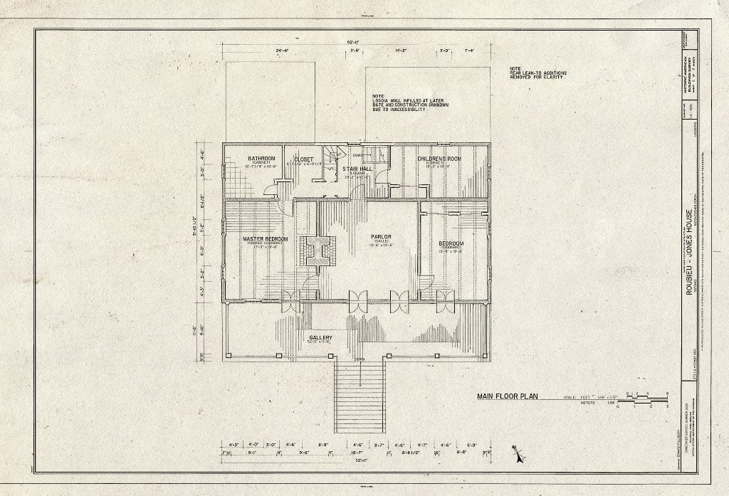 Blueprint HABS LA-1298 (Sheet 2 of 8) - Roubieu-Jones House, 374 Louisiana State Highway 484, Natchez, Natchitoches Parish, LA