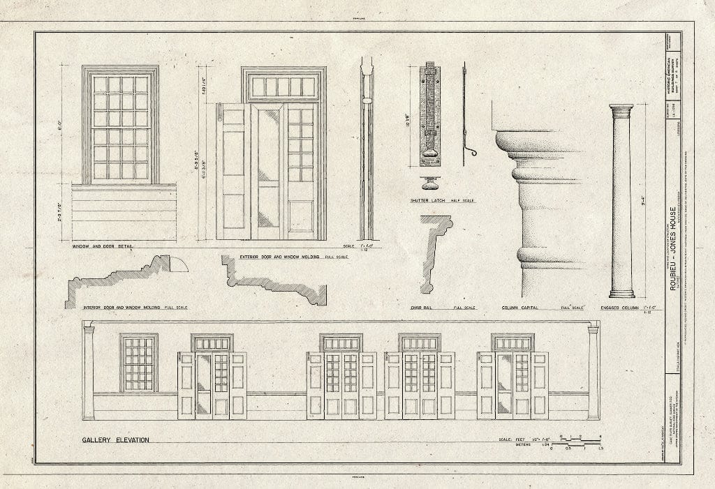 Blueprint HABS LA-1298 (Sheet 7 of 8) - Roubieu-Jones House, 374 Louisiana State Highway 484, Natchez, Natchitoches Parish, LA