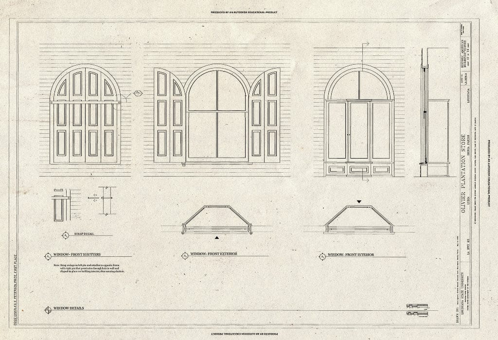 Blueprint HABS LA-1305-A (Sheet 12 of 19) - Olivier Plantation, Plantation Store, LA Highway 83, Lydia, Iberia Parish, LA