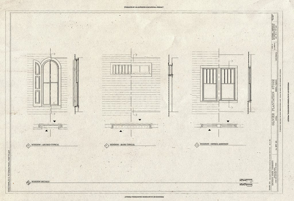 Blueprint HABS LA-1305-A (Sheet 13 of 19) - Olivier Plantation, Plantation Store, LA Highway 83, Lydia, Iberia Parish, LA