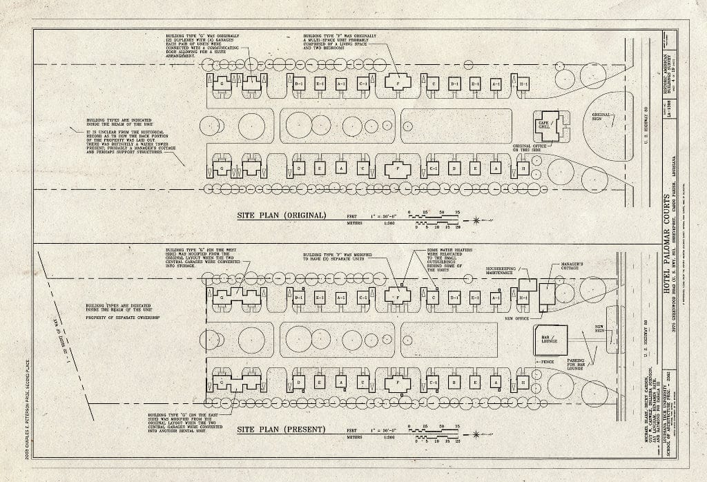 Blueprint HABS LA-1308 (Sheet 4 of 19) - Hotel Palomar Courts, 3975 Greenwood Road, Shreveport, Caddo Parish, LA