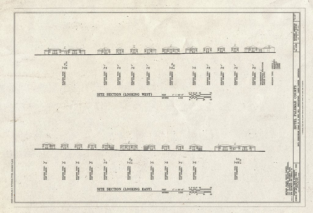 Blueprint HABS LA-1308 (Sheet 6 of 19) - Hotel Palomar Courts, 3975 Greenwood Road, Shreveport, Caddo Parish, LA