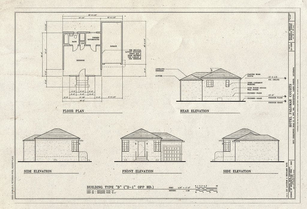Blueprint HABS LA-1308 (Sheet 10 of 19) - Hotel Palomar Courts, 3975 Greenwood Road, Shreveport, Caddo Parish, LA