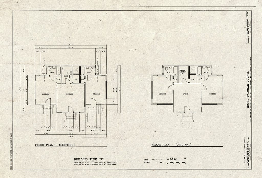 Blueprint HABS LA-1308 (Sheet 12 of 19) - Hotel Palomar Courts, 3975 Greenwood Road, Shreveport, Caddo Parish, LA
