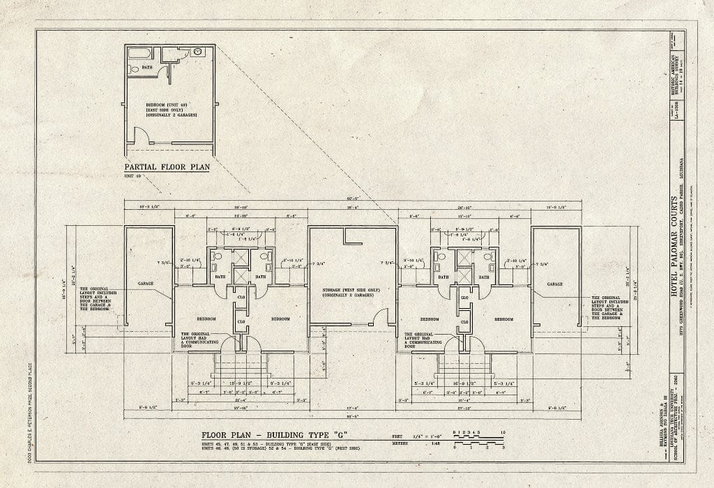 Blueprint HABS LA-1308 (Sheet 14 of 19) - Hotel Palomar Courts, 3975 Greenwood Road, Shreveport, Caddo Parish, LA