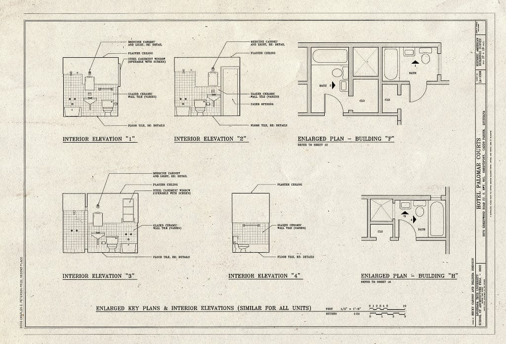Blueprint HABS LA-1308 (Sheet 17 of 19) - Hotel Palomar Courts, 3975 Greenwood Road, Shreveport, Caddo Parish, LA
