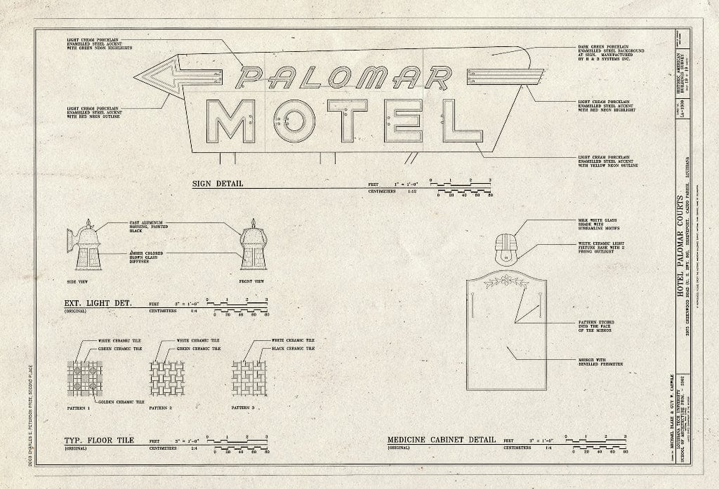 Blueprint HABS LA-1308 (Sheet 19 of 19) - Hotel Palomar Courts, 3975 Greenwood Road, Shreveport, Caddo Parish, LA