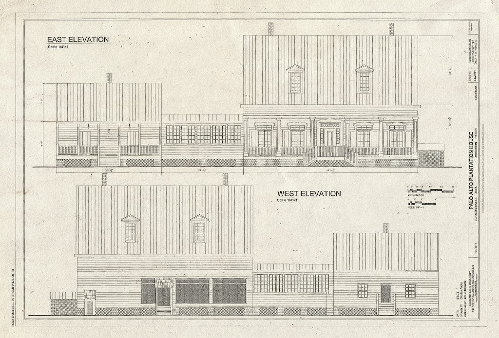 Blueprint HABS LA-1321 (Sheet 4 of 10) - Palo Alto Plantation House, Donaldsonville, Ascension Parish, LA