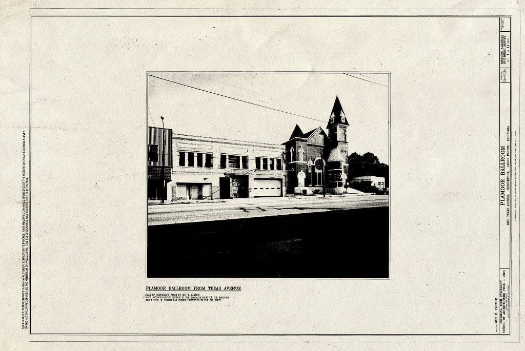 Blueprint HABS LA-1324 (Sheet 1 of 11) - Plamoor Ballroom, 1053 Texas Street, Shreveport, Caddo Parish, LA