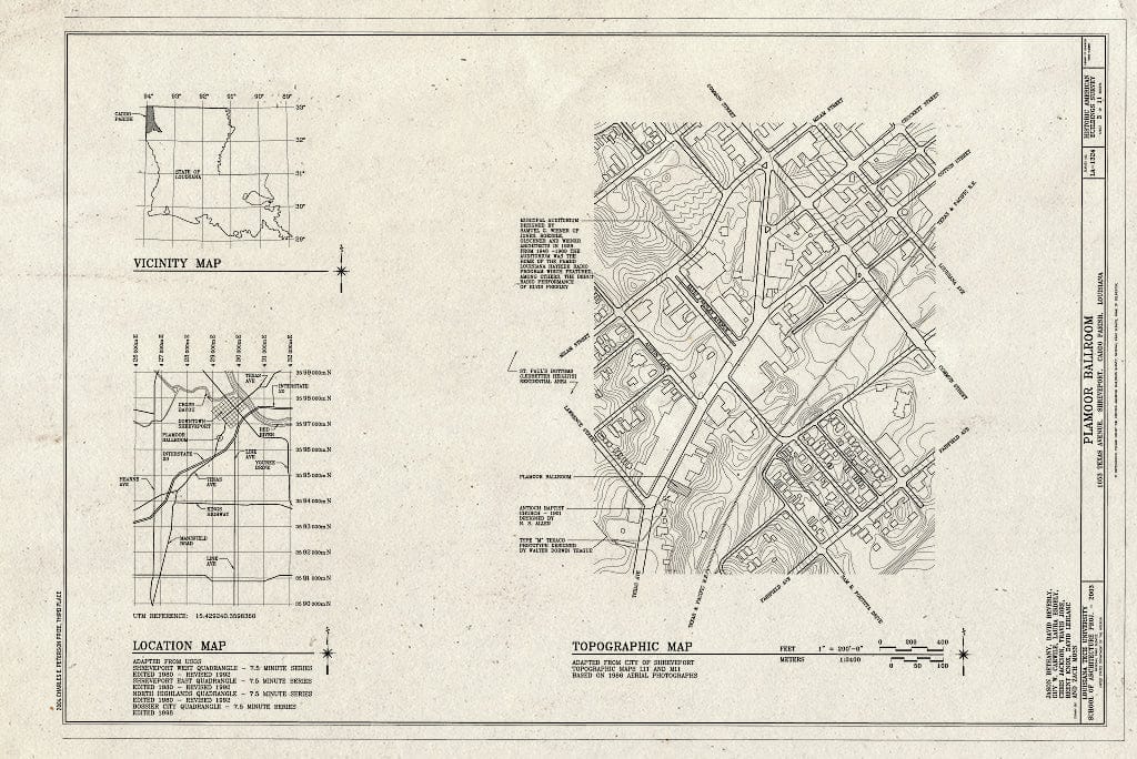 Blueprint HABS LA-1324 (Sheet 3 of 11) - Plamoor Ballroom, 1053 Texas Street, Shreveport, Caddo Parish, LA