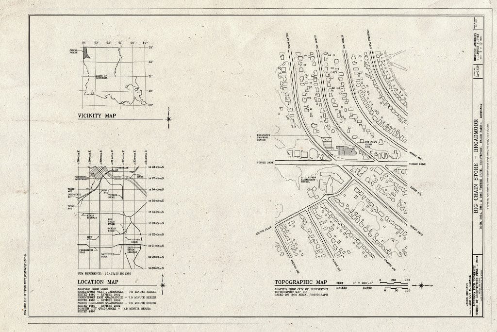 Blueprint HABS LA-1325 (Sheet 3 of 13) - Big Chain Store-Broadmoor, 3950, 3954, 3960 & 3962 Youree Drive, Shreveport, Caddo Parish, LA