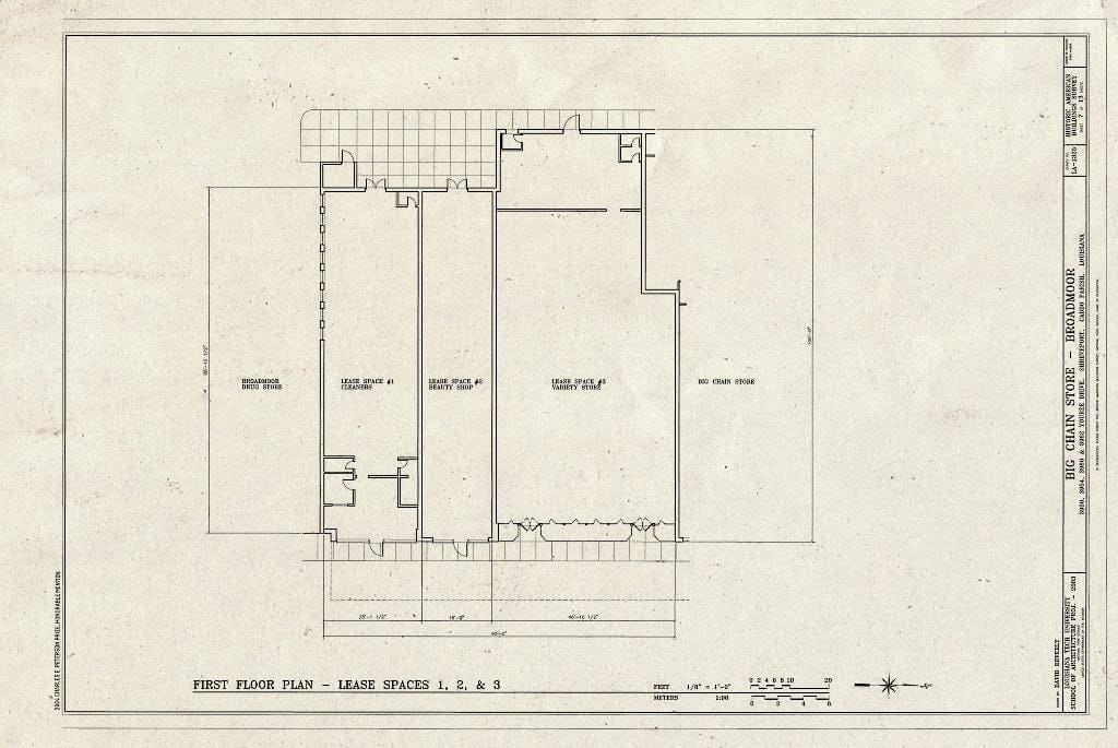 Blueprint HABS LA-1325 (Sheet 7 of 13) - Big Chain Store-Broadmoor, 3950, 3954, 3960 & 3962 Youree Drive, Shreveport, Caddo Parish, LA