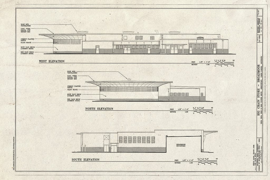Blueprint HABS LA-1325 (Sheet 12 of 13) - Big Chain Store-Broadmoor, 3950, 3954, 3960 & 3962 Youree Drive, Shreveport, Caddo Parish, LA