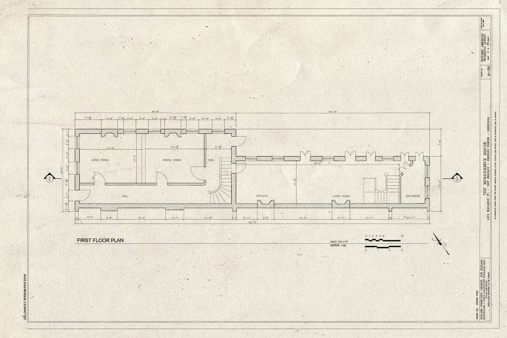 Blueprint HABS LA-1357 (Sheet 2 of 10) - McKendrick House, 1474 Magazine Street, New Orleans, Orleans Parish, LA