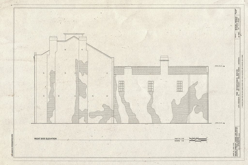 Blueprint HABS LA-1357 (Sheet 7 of 10) - McKendrick House, 1474 Magazine Street, New Orleans, Orleans Parish, LA