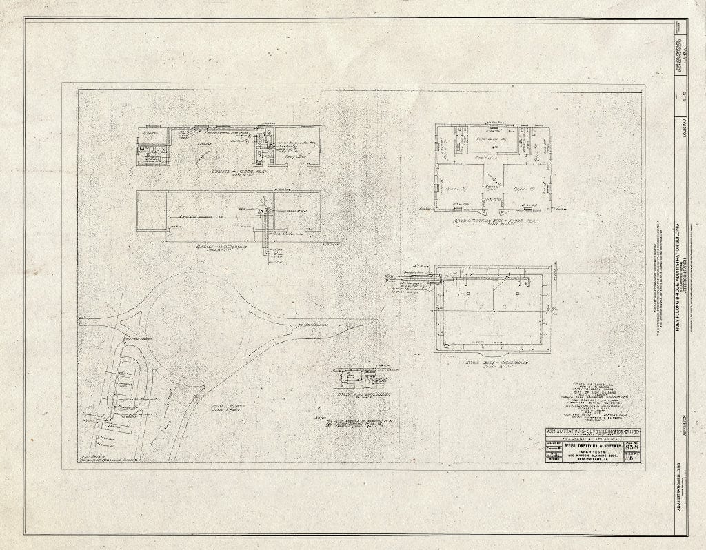 Blueprint Mechanical Plans - Huey P. Long Bridge, Administration Building, 5100 Jefferson Highway, Jefferson, Jefferson Parish, LA
