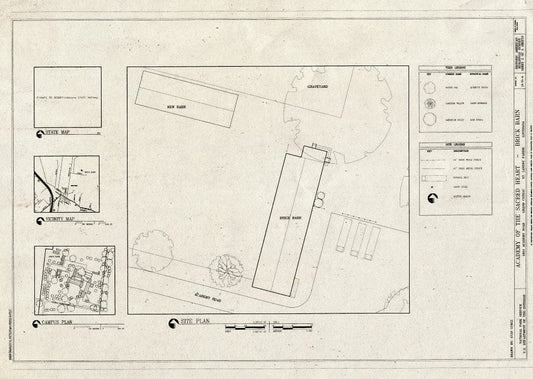Blueprint Site Plan & maps - Convent of The Sacred Heart, Brick Barn, 1821 Academy Road, Grand Coteau, St. Landry Parish, LA