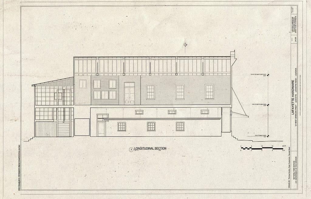 Blueprint Section - Lafayette Hardware, 121 West Vermilion Street, Lafayette, Lafayette Parish, LA