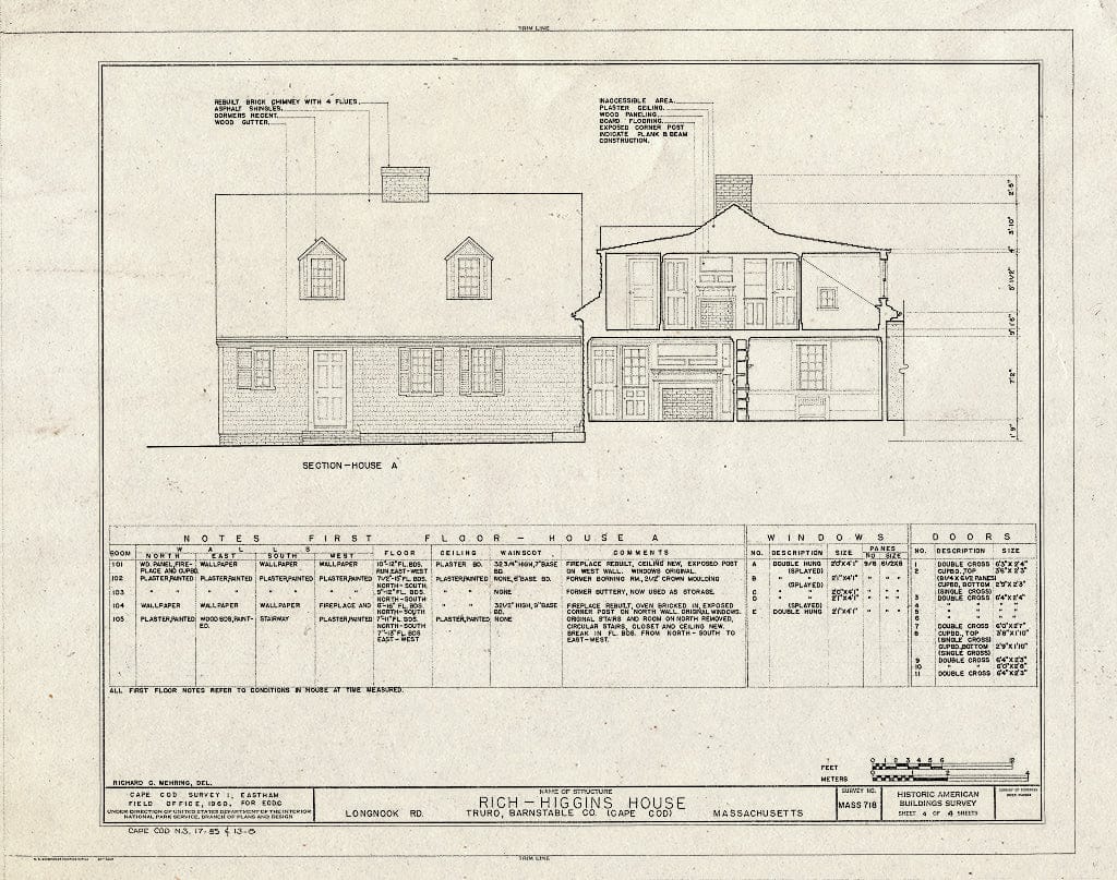Blueprint HABS Mass,1-TRU,48- (Sheet 4 of 4) - Rich-Higgins House, Longnook Road, Truro, Barnstable County, MA