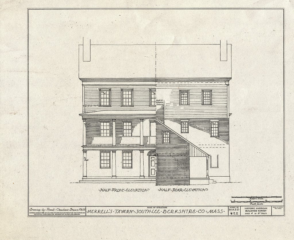 Blueprint HABS Mass,2-Lees,1- (Sheet 4 of 5) - Merrell's Tavern, Main Street, South Lee, Berkshire County, MA