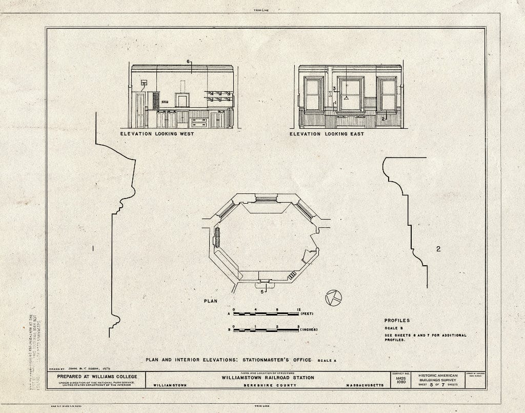 Blueprint HABS Mass,2-Will,6- (Sheet 5 of 7) - Williamstown Railroad Station, North Hoosac Road & Cole Avenue, Williamstown, Berkshire County, MA