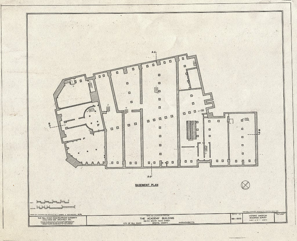 Blueprint HABS Mass,3-Fall,9- (Sheet 2 of 7) - Academy Building, 68-114 South Main Street, Fall River, Bristol County, MA