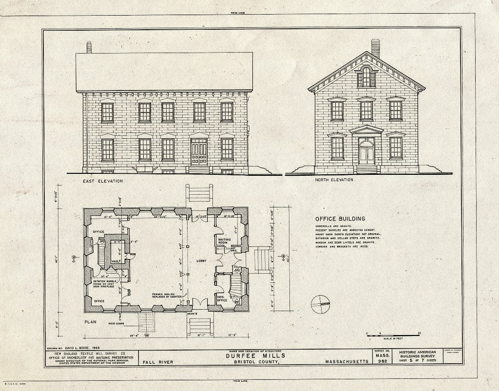 Blueprint HABS Mass,3-Fall,4- (Sheet 5 of 7) - Durfee Mills, Plymouth Avenue & Pleasant Street, Fall River, Bristol County, MA