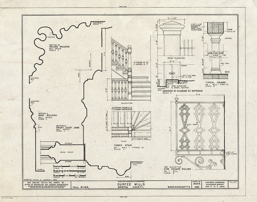 Blueprint HABS Mass,3-Fall,4- (Sheet 7 of 7) - Durfee Mills, Plymouth Avenue & Pleasant Street, Fall River, Bristol County, MA