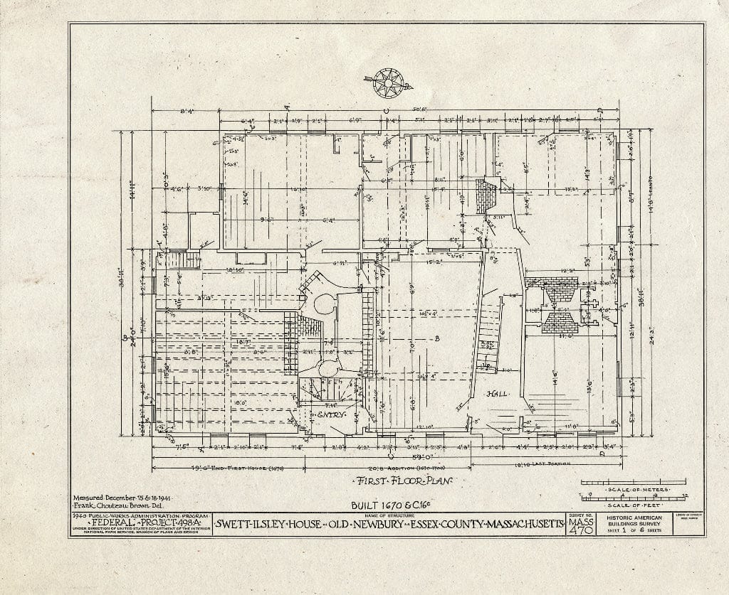 Blueprint HABS Mass,5-Newb,4- (Sheet 1 of 6) - Swett-Ilsley House, 4-6 High Street, Newbury Old Town, Essex County, MA