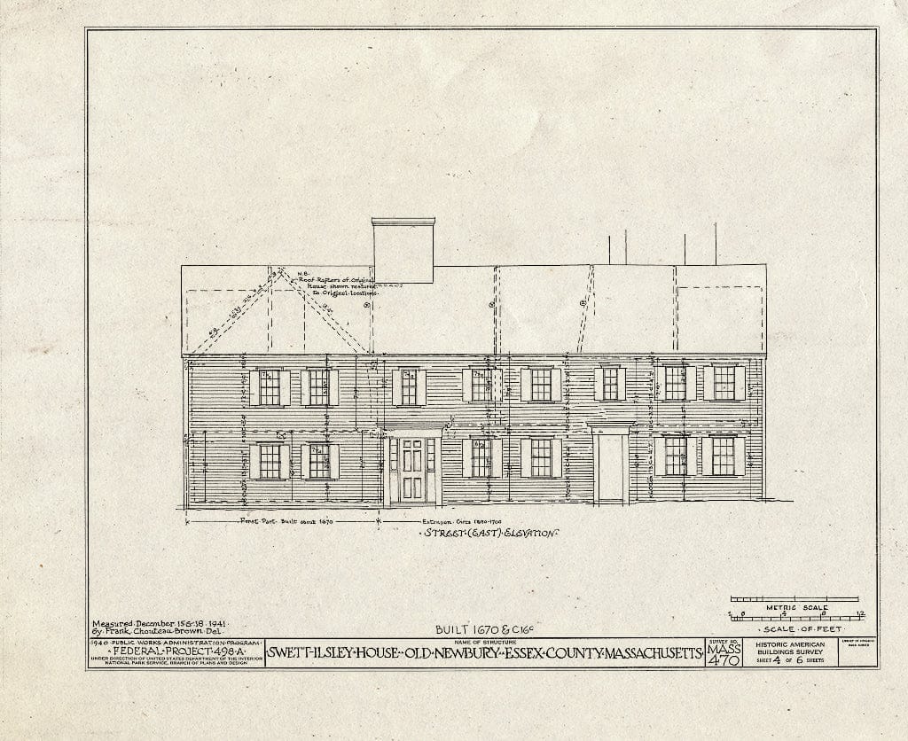 Blueprint HABS Mass,5-Newb,4- (Sheet 4 of 6) - Swett-Ilsley House, 4-6 High Street, Newbury Old Town, Essex County, MA