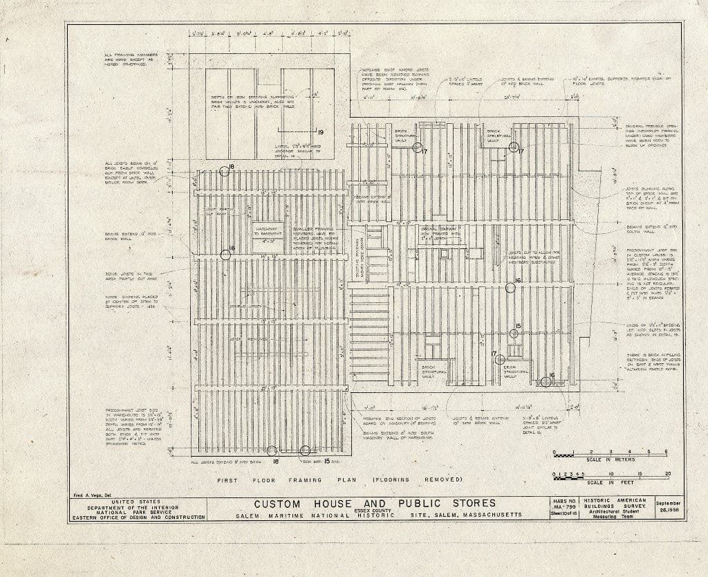 Blueprint HABS Mass,5-SAL,48- (Sheet 10 of 16) - Custom House & Public Stores, 178 Derby Street, Salem, Essex County, MA