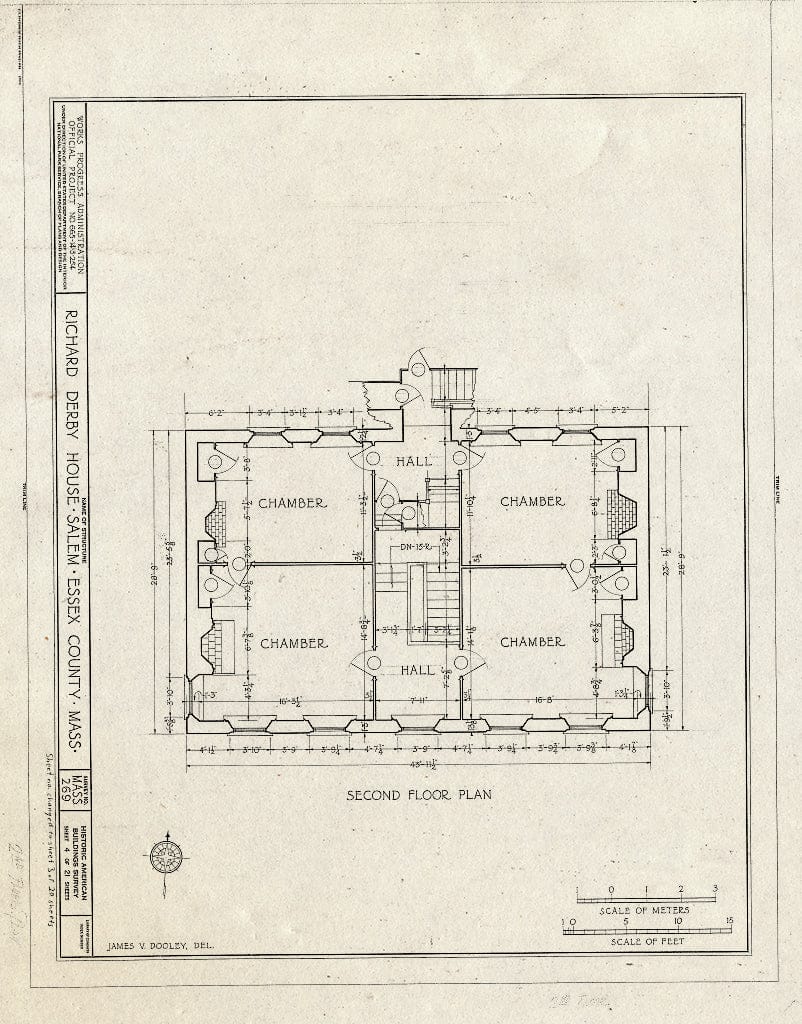 Blueprint HABS Mass,5-SAL,30- (Sheet 3 of 20) - Derby House, 168 Derby Street, Salem, Essex County, MA