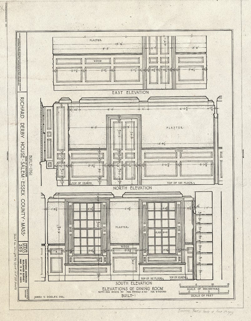 Blueprint HABS Mass,5-SAL,30- (Sheet 14 of 20) - Derby House, 168 Derby Street, Salem, Essex County, MA