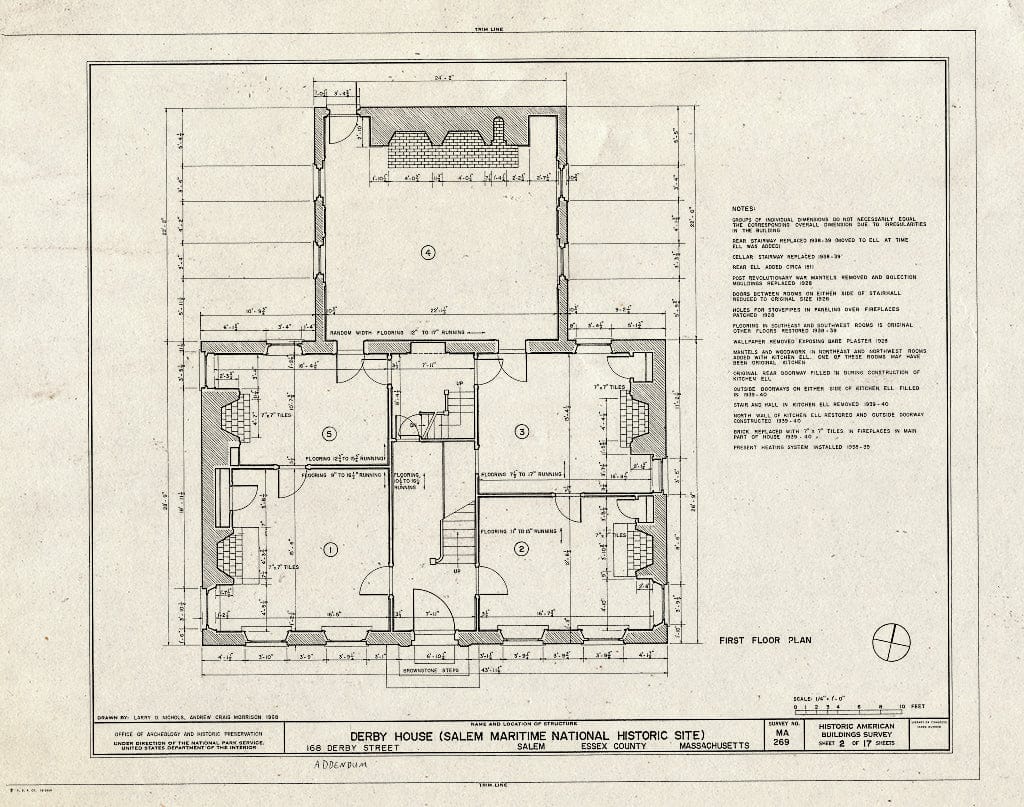 Blueprint HABS Mass,5-SAL,30- (Sheet 2 of 17) - Derby House, 168 Derby Street, Salem, Essex County, MA