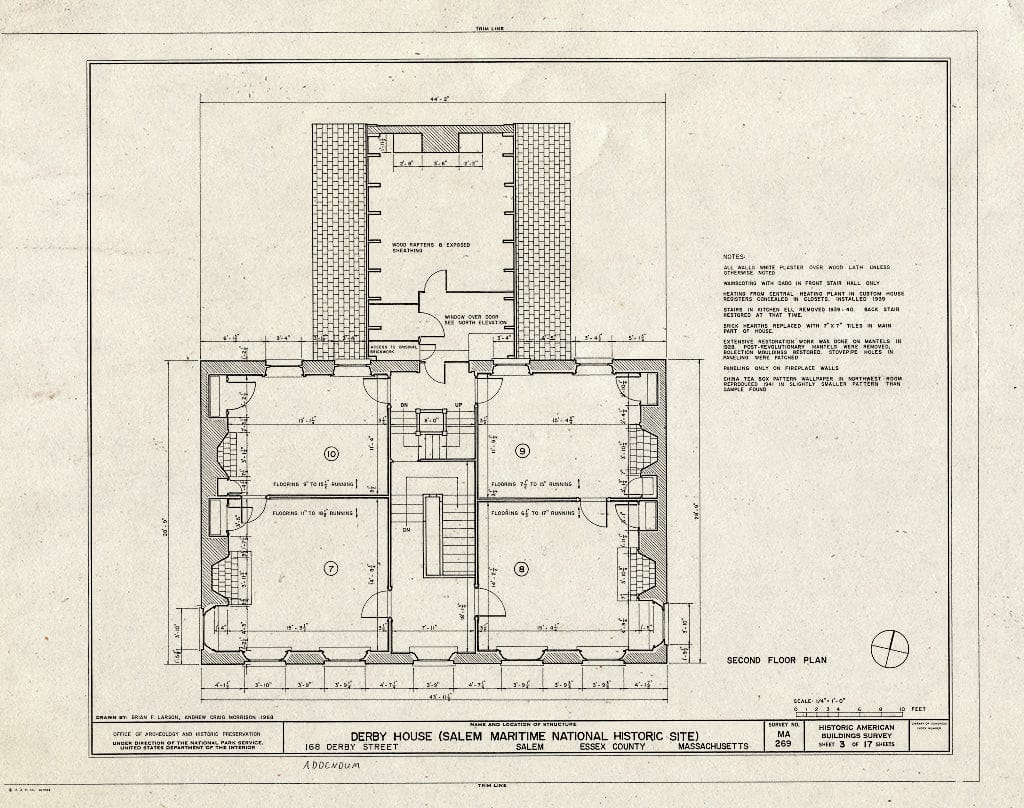 Blueprint HABS Mass,5-SAL,30- (Sheet 3 of 17) - Derby House, 168 Derby Street, Salem, Essex County, MA