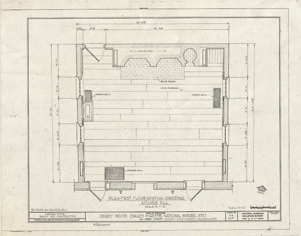 Blueprint HABS Mass,5-SAL,30- (Sheet 5 of 17) - Derby House, 168 Derby Street, Salem, Essex County, MA