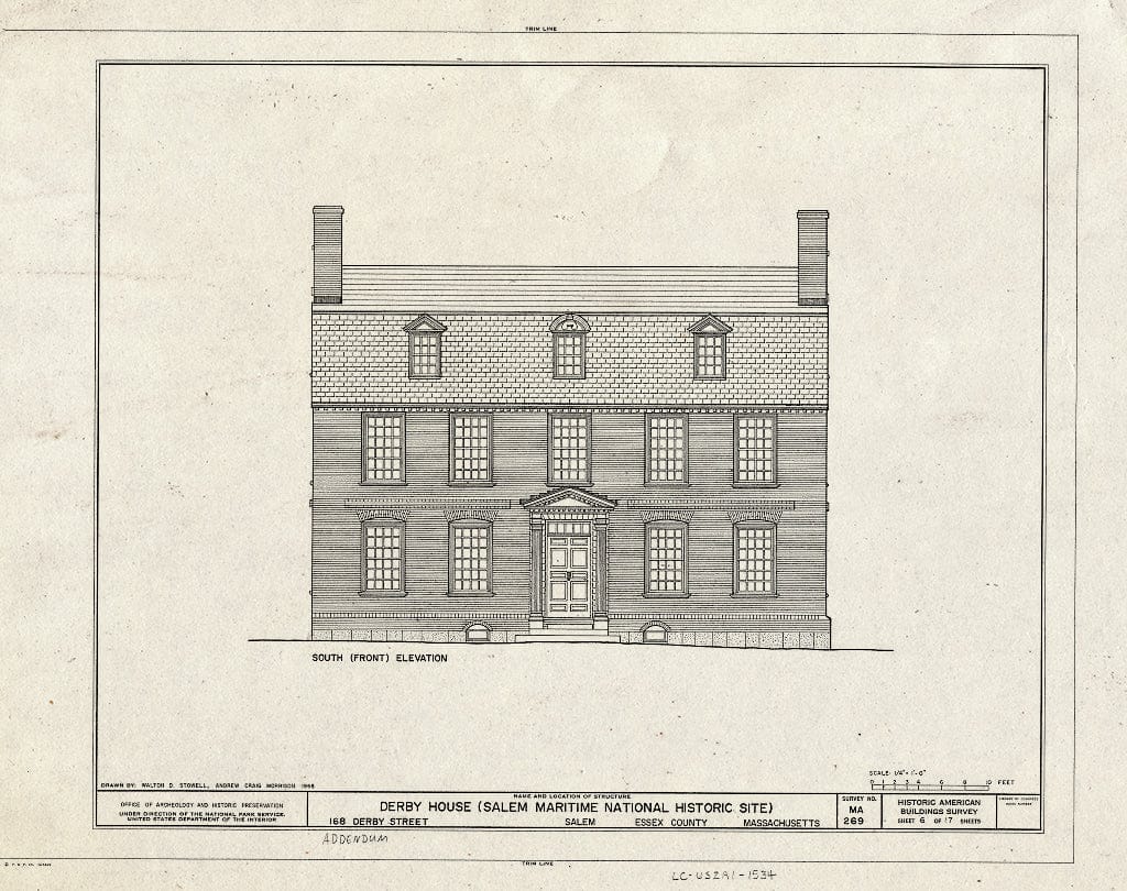 Blueprint HABS Mass,5-SAL,30- (Sheet 6 of 17) - Derby House, 168 Derby Street, Salem, Essex County, MA