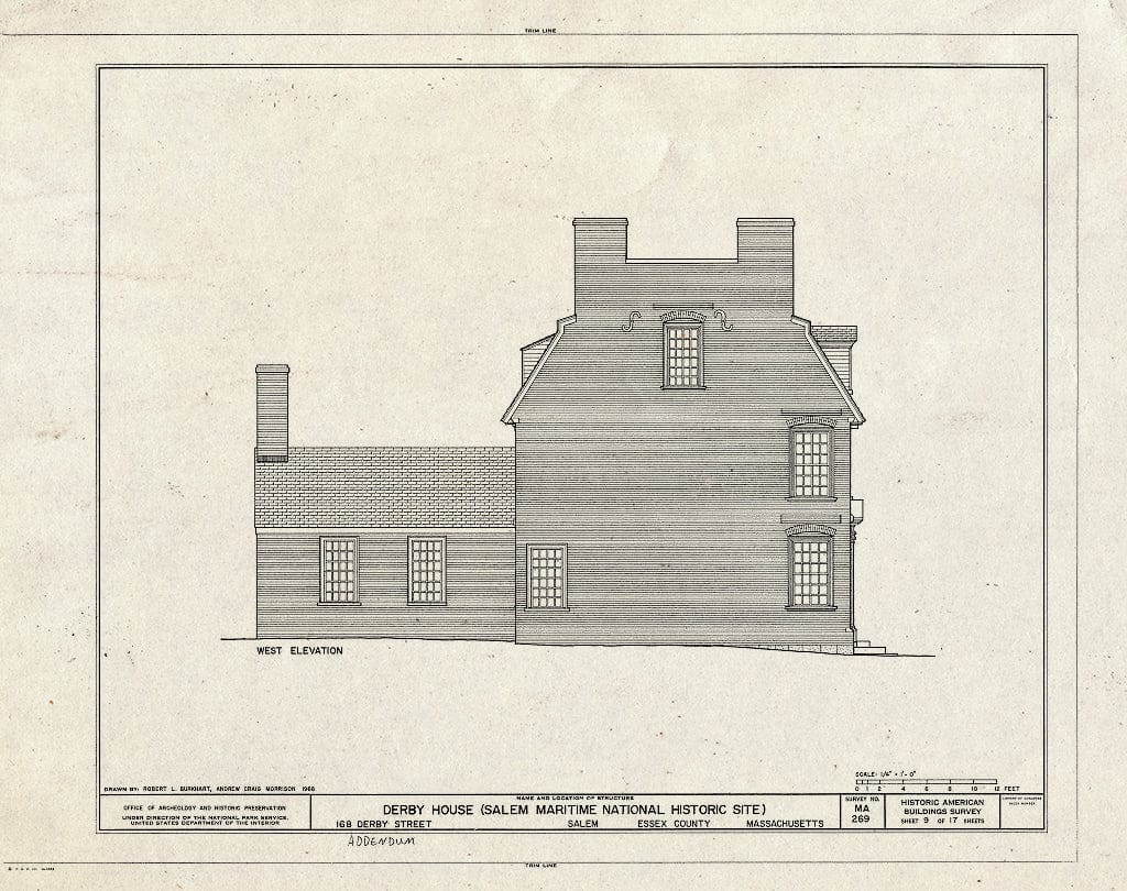 Blueprint HABS Mass,5-SAL,30- (Sheet 9 of 17) - Derby House, 168 Derby Street, Salem, Essex County, MA