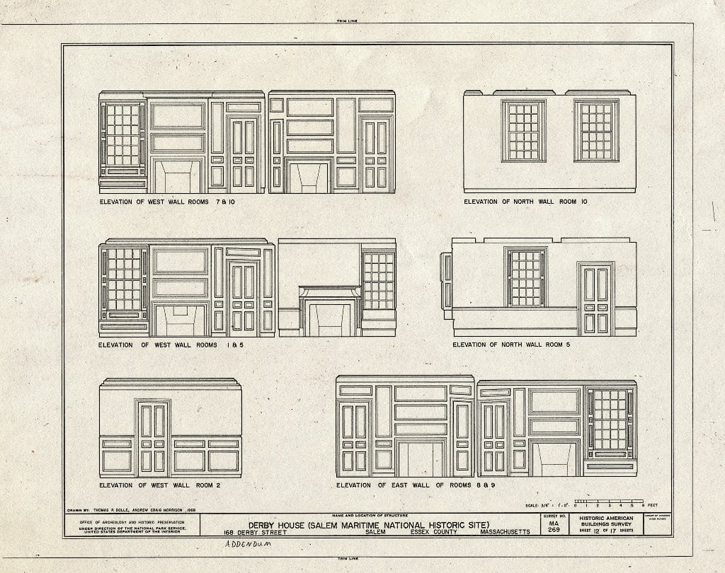 Blueprint HABS Mass,5-SAL,30- (Sheet 12 of 17) - Derby House, 168 Derby Street, Salem, Essex County, MA