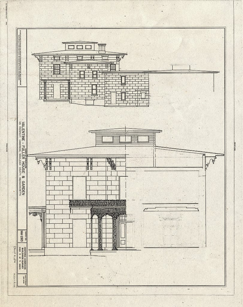 Blueprint HABS Mass,9-CAMB,10- (Sheet 4 of 5) - Valentine-Fuller House & Garden, 125 Prospect Street, Cambridge, Middlesex County, MA