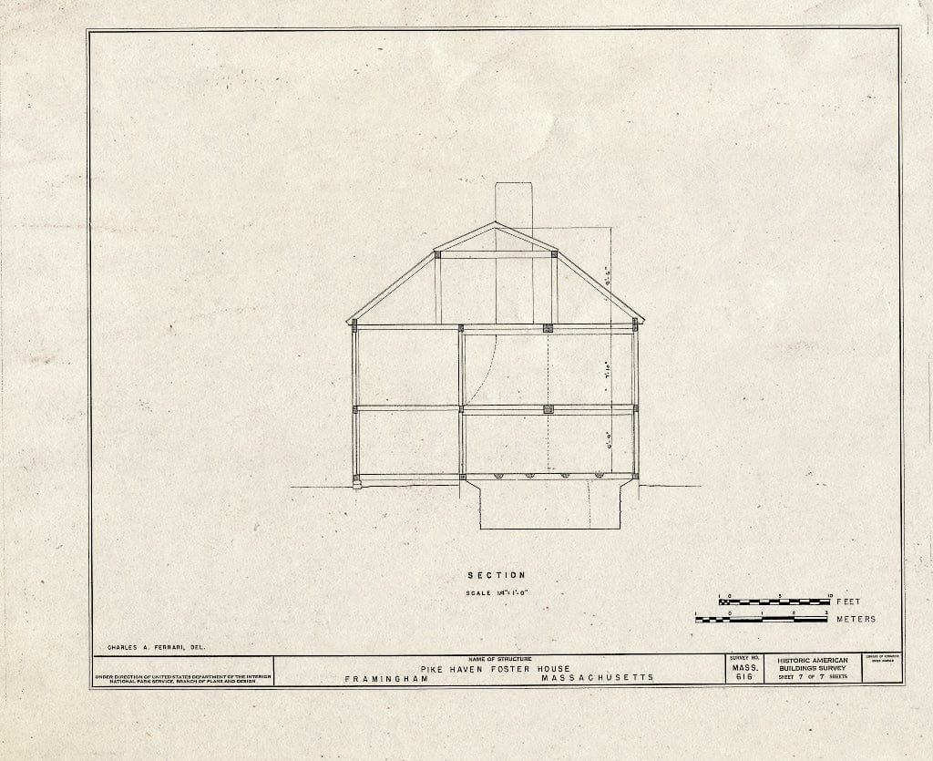 Blueprint HABS Mass,9-FRAM,8- (Sheet 7 of 7) - Pike-Haven-Foster House, Grove & Belknap Streets, Framingham, Middlesex County, MA