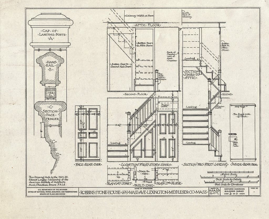 Blueprint HABS Mass,9-LEX,14- (Sheet 3 of 5) - Robbins-Stone House, 699 Massachusetts Avenue, Lexington, Middlesex County, MA