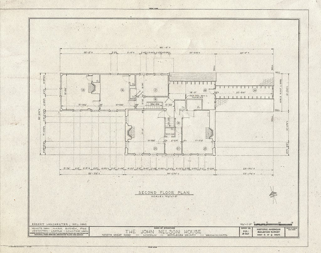 Blueprint HABS Mass,9-LIN,11- (Sheet 4 of 6) - John Nelson House, North Great Road (State Route 2A), Lincoln, Middlesex County, MA