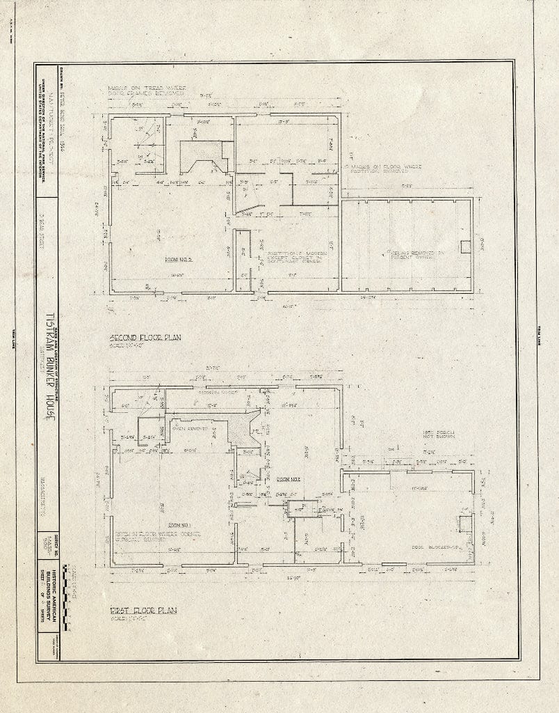 Blueprint HABS Mass,10-NANT,24- (Sheet 2 of 6) - Tristram Bunker House, 3 Bear Street, Nantucket, Nantucket County, MA
